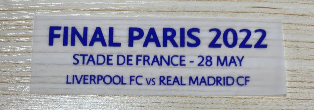 Real Madrid Final Paris 2022 Center Patch