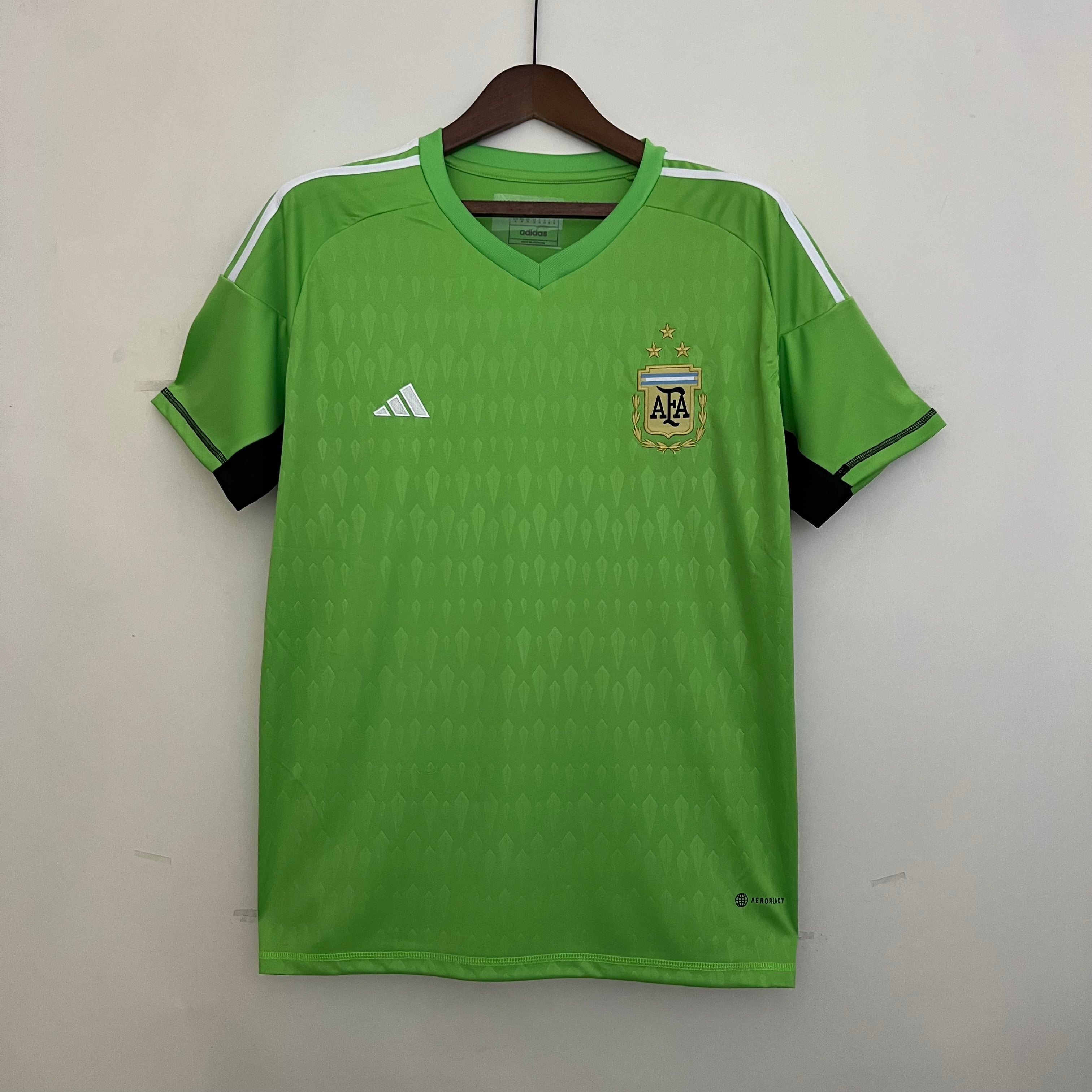 Argentina Blank Army Green Goalkeeper Soccer Country Jersey